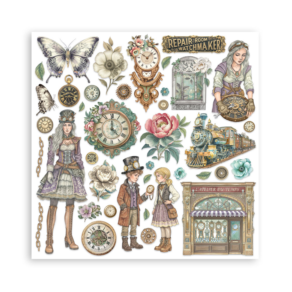 Stamperia – Blocco scrapbooking 30,5 × 30,5 cm – 10 fogli fronte-retro - Gardens of Time - immagine 33