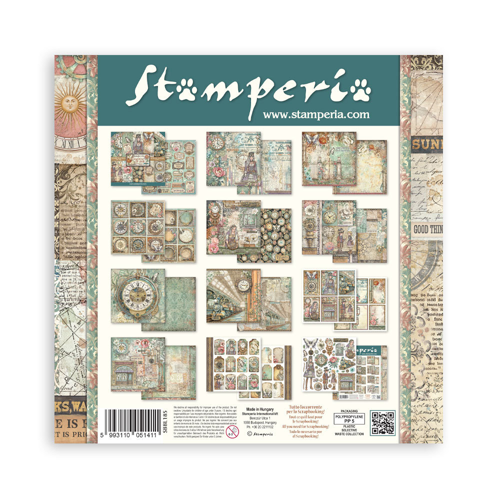Stamperia – Blocco scrapbooking 30,5 × 30,5 cm – 10 fogli fronte-retro - Gardens of Time - immagine 34