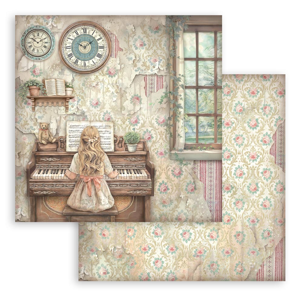 Stamperia – Blocco scrapbooking 30,5 × 30,5 cm – 10 fogli fronte-retro - Symphony - immagine 3