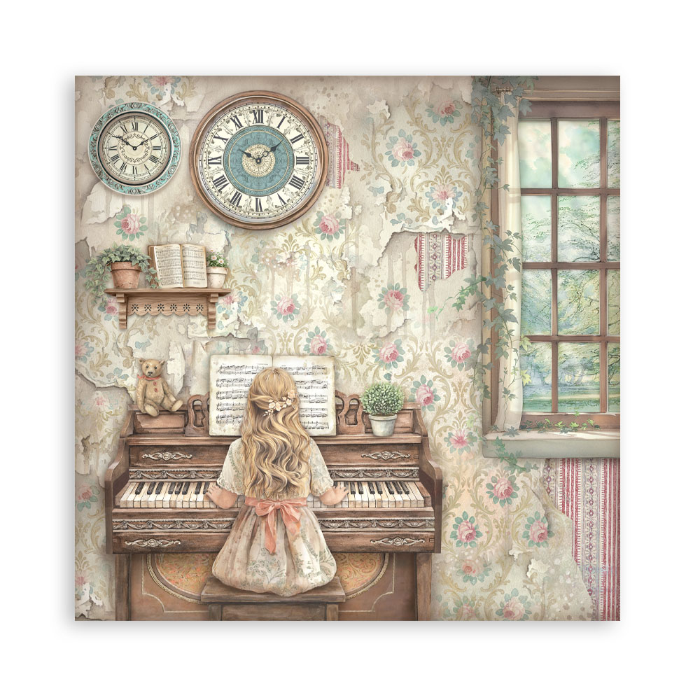 Stamperia – Blocco scrapbooking 30,5 × 30,5 cm – 10 fogli fronte-retro - Symphony - immagine 4