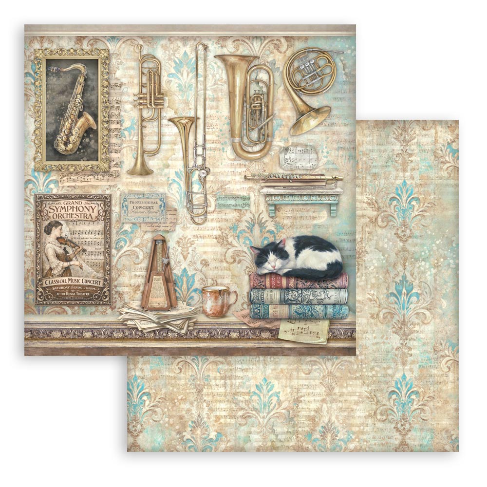 Stamperia – Blocco scrapbooking 30,5 × 30,5 cm – 10 fogli fronte-retro - Symphony - immagine 6