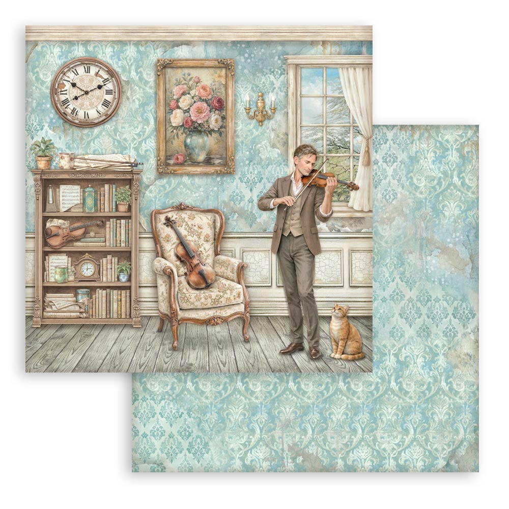 Stamperia – Blocco scrapbooking 30,5 × 30,5 cm – 10 fogli fronte-retro - Symphony - immagine 9