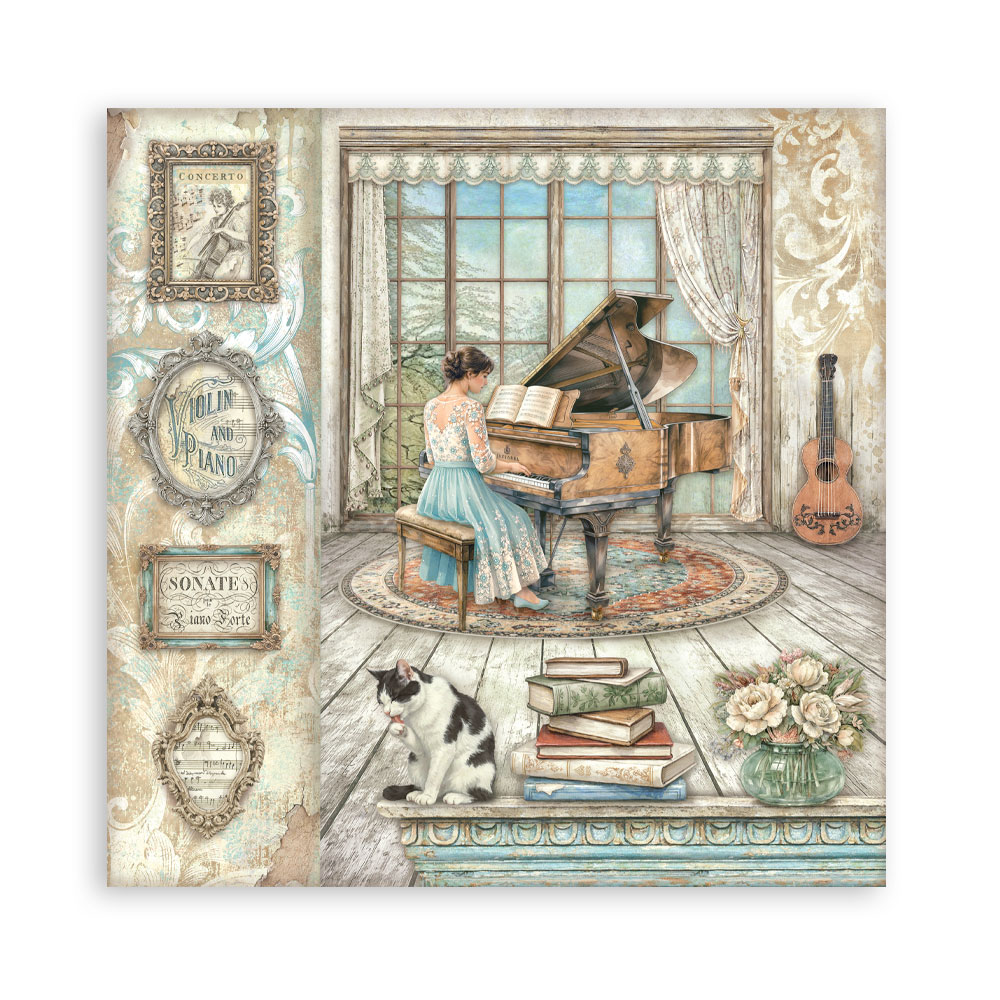 Stamperia – Blocco scrapbooking 30,5 × 30,5 cm – 10 fogli fronte-retro - Symphony - immagine 13