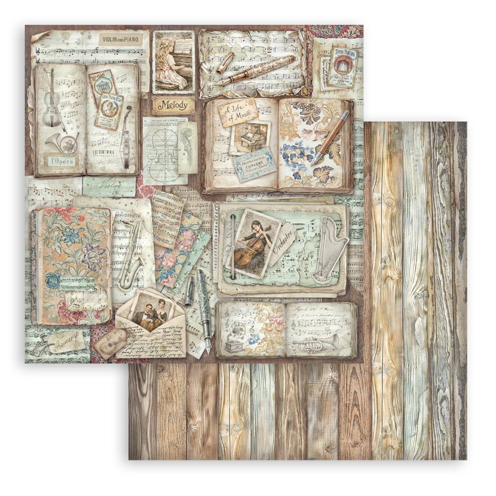 Stamperia – Blocco scrapbooking 30,5 × 30,5 cm – 10 fogli fronte-retro - Symphony - immagine 18