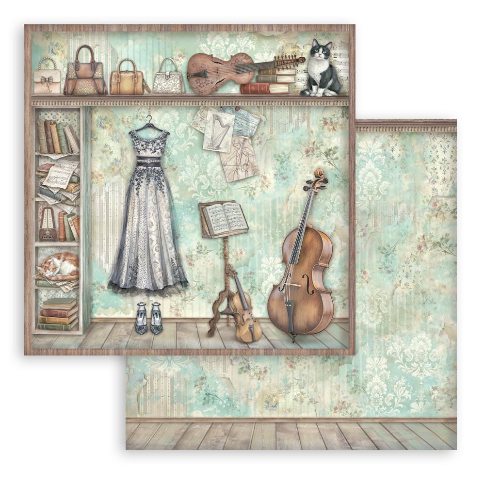 Stamperia – Blocco scrapbooking 30,5 × 30,5 cm – 10 fogli fronte-retro - Symphony - immagine 21