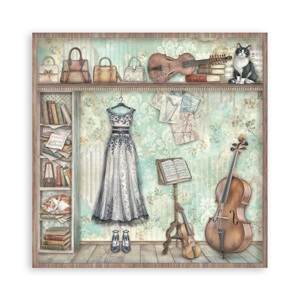 Stamperia – Blocco scrapbooking 30,5 × 30,5 cm – 10 fogli fronte-retro - Symphony - immagine 22