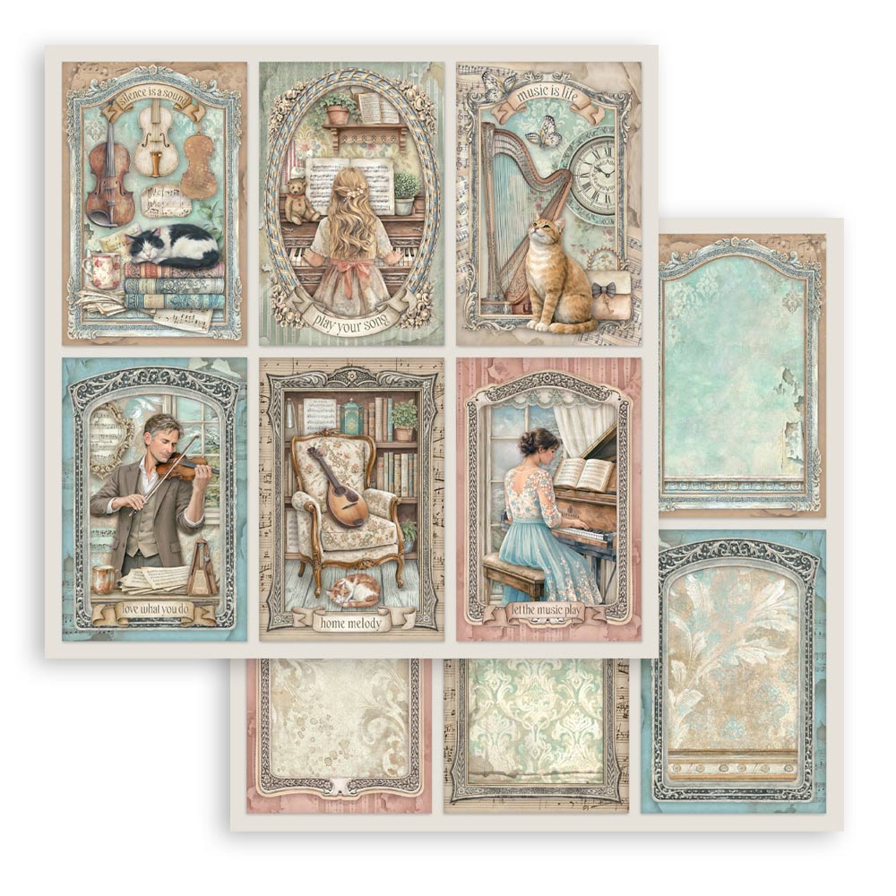 Stamperia – Blocco scrapbooking 30,5 × 30,5 cm – 10 fogli fronte-retro - Symphony - immagine 24