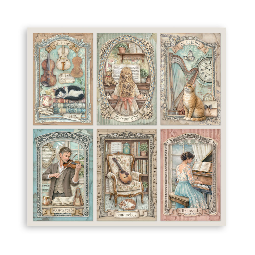Stamperia – Blocco scrapbooking 30,5 × 30,5 cm – 10 fogli fronte-retro - Symphony - immagine 25