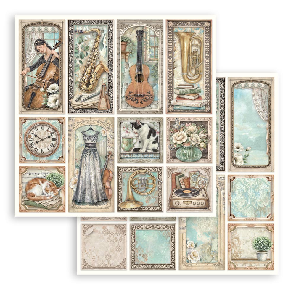 Stamperia – Blocco scrapbooking 30,5 × 30,5 cm – 10 fogli fronte-retro - Symphony - immagine 27