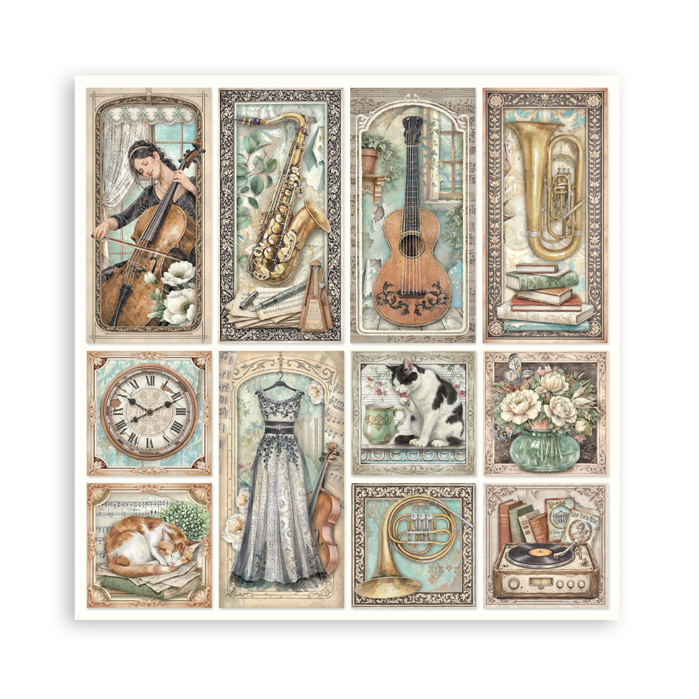 Stamperia – Blocco scrapbooking 30,5 × 30,5 cm – 10 fogli fronte-retro - Symphony - immagine 28