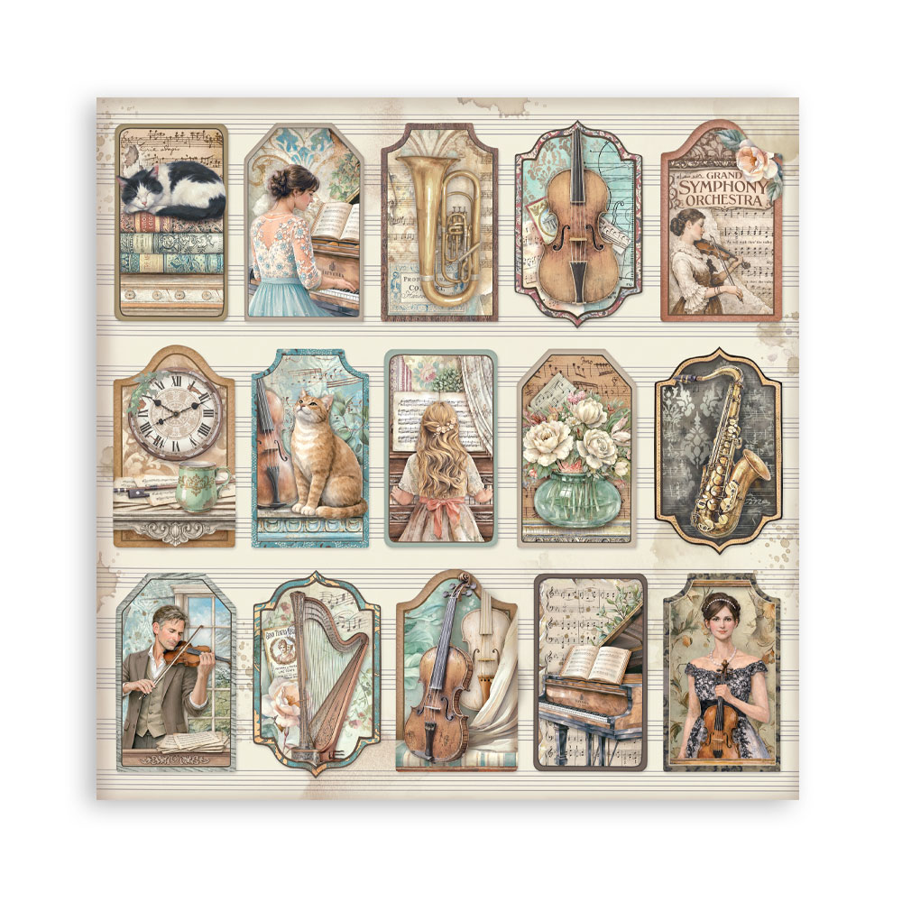 Stamperia – Blocco scrapbooking 30,5 × 30,5 cm – 10 fogli fronte-retro - Symphony - immagine 31