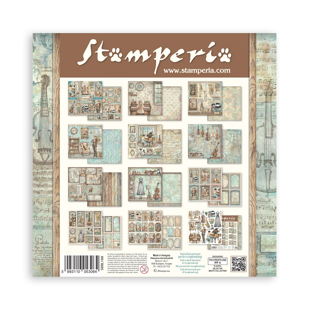 Stamperia – Blocco scrapbooking 30,5 × 30,5 cm – 10 fogli fronte-retro - Symphony - immagine 34