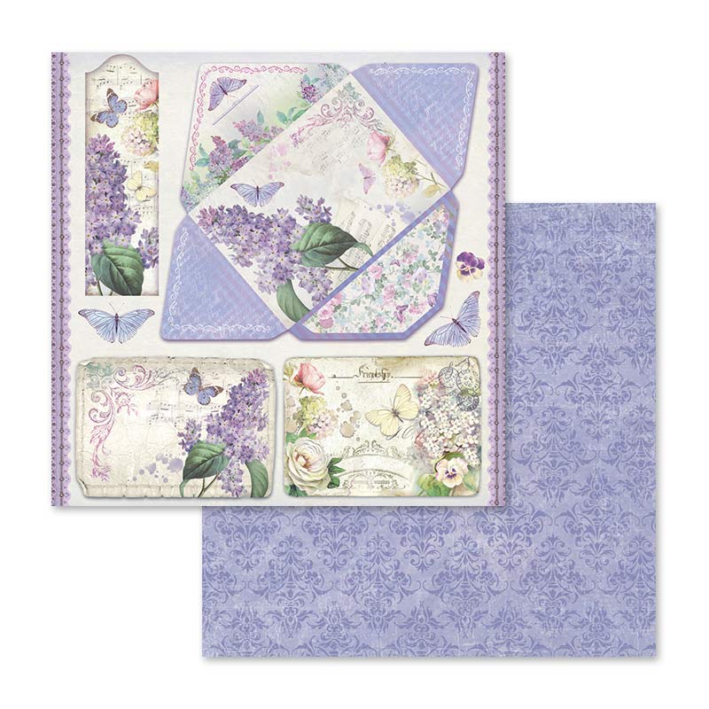 Stamperia – Blocco scrapbooking 30,5 × 30,5 cm – 10 fogli fronte-retro - Lilac - immagine 3