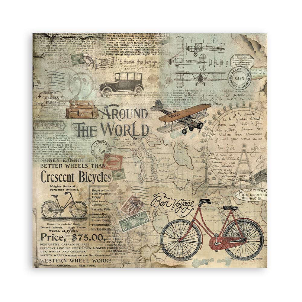Stamperia – Blocco scrapbooking 30,5 × 30,5 cm – 10 fogli fronte-retro - Around the world - immagine 3