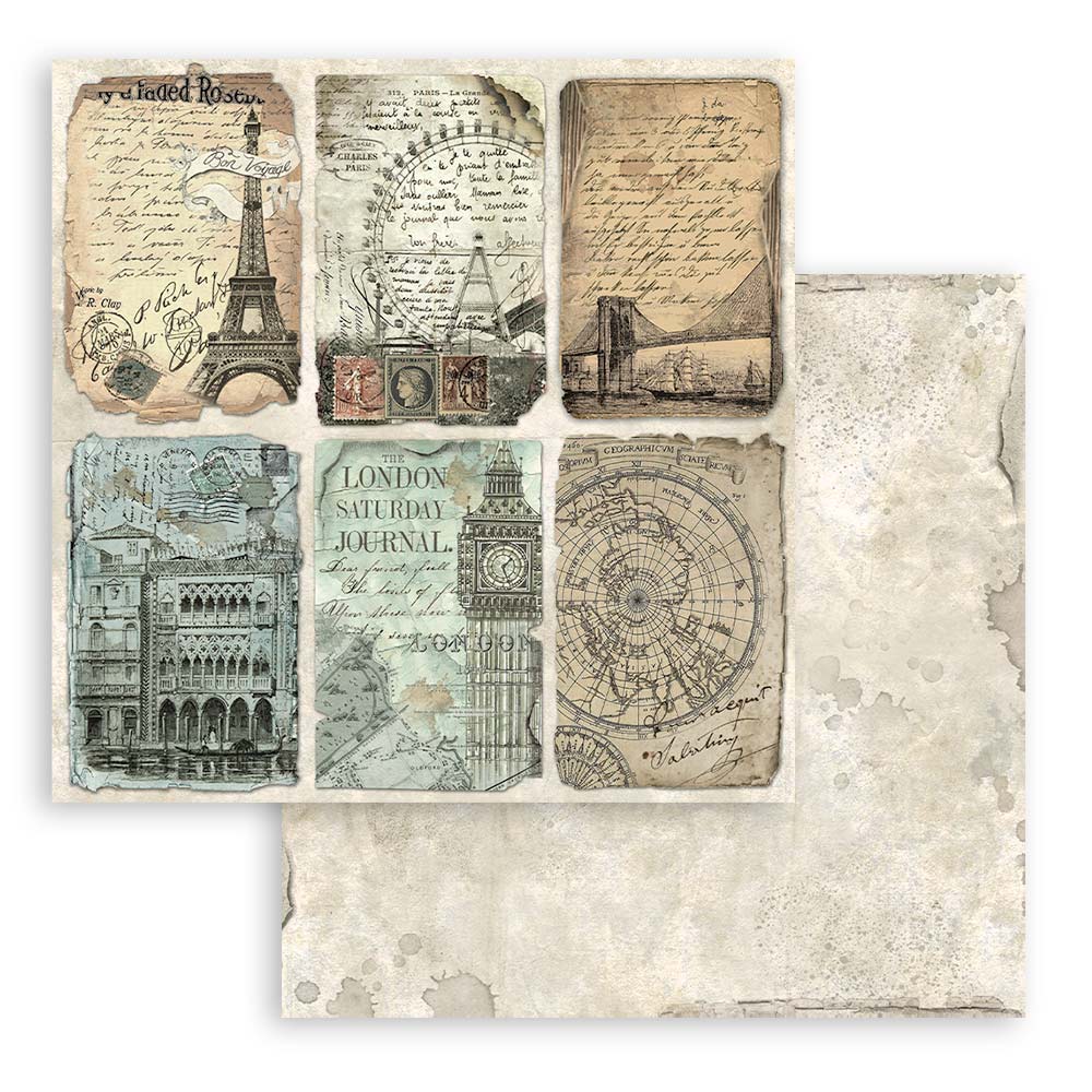 Stamperia – Blocco scrapbooking 30,5 × 30,5 cm – 10 fogli fronte-retro - Around the world - immagine 5