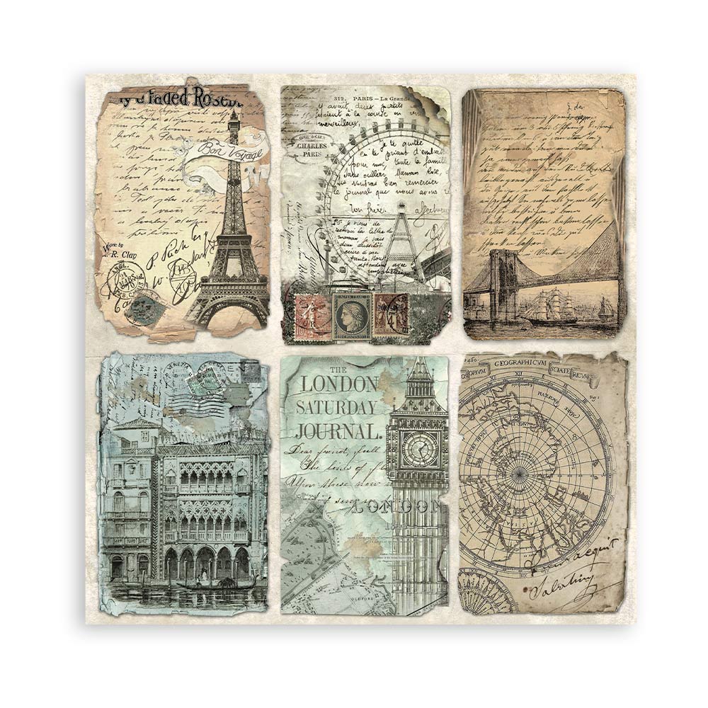 Stamperia – Blocco scrapbooking 30,5 × 30,5 cm – 10 fogli fronte-retro - Around the world - immagine 6