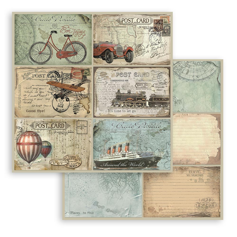 Stamperia – Blocco scrapbooking 30,5 × 30,5 cm – 10 fogli fronte-retro - Around the world - immagine 11