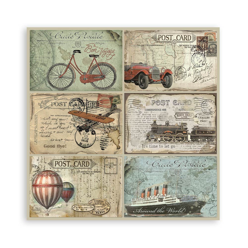 Stamperia – Blocco scrapbooking 30,5 × 30,5 cm – 10 fogli fronte-retro - Around the world - immagine 12
