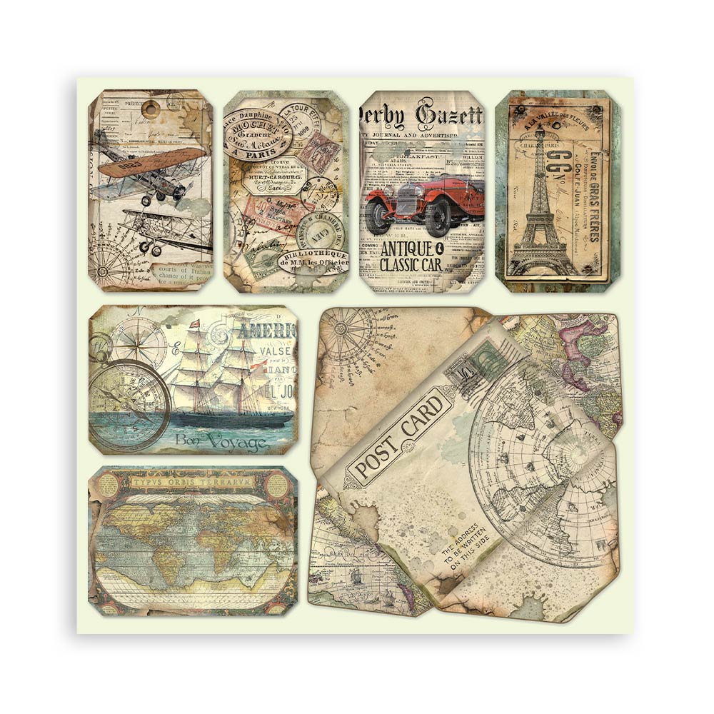 Stamperia – Blocco scrapbooking 30,5 × 30,5 cm – 10 fogli fronte-retro - Around the world - immagine 21