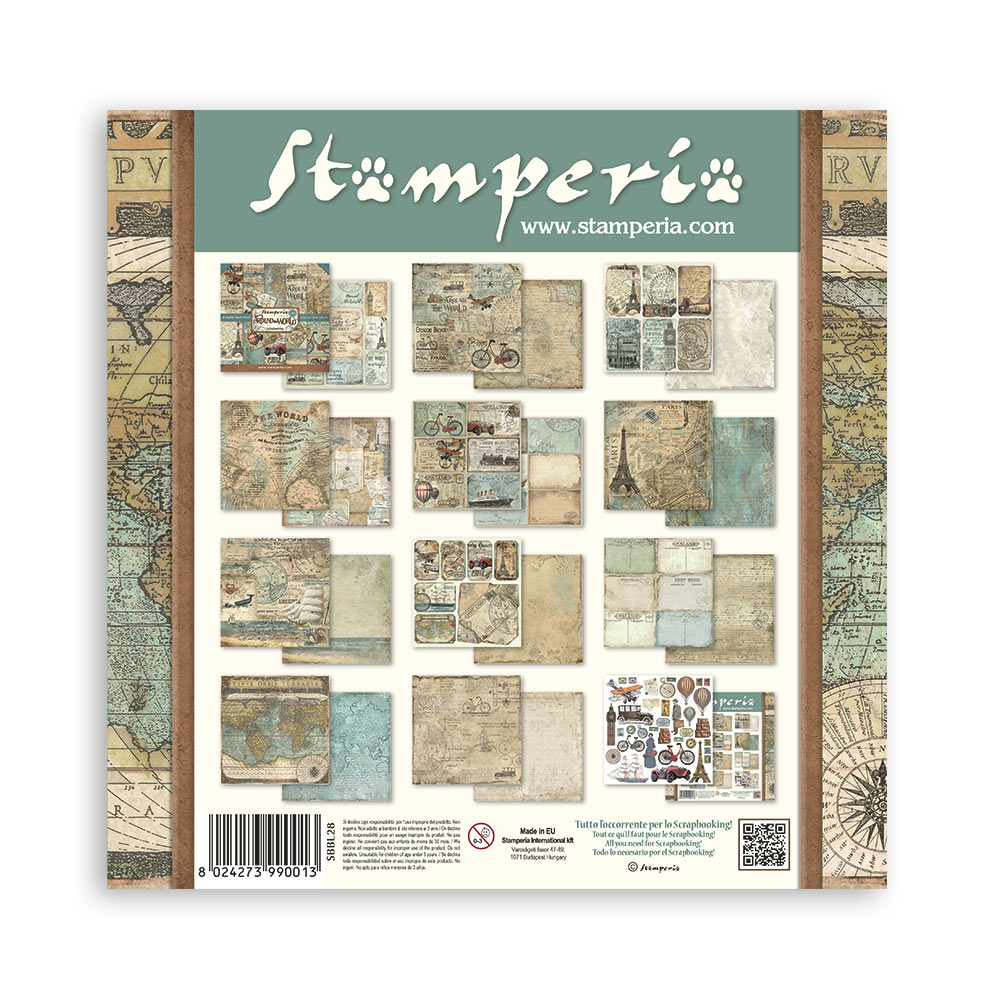 Stamperia – Blocco scrapbooking 30,5 × 30,5 cm – 10 fogli fronte-retro - Around the world - immagine 32