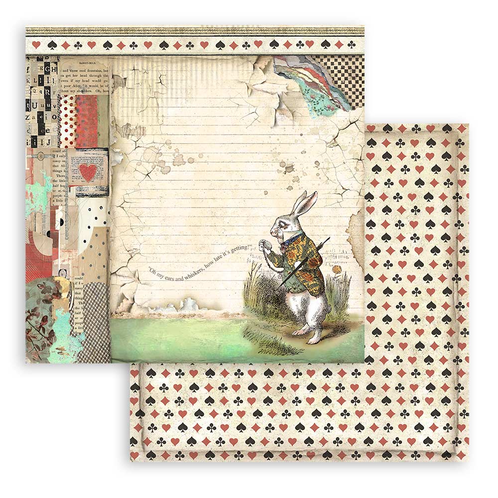 Stamperia – Blocco scrapbooking 30,5 × 30,5 cm – 10 fogli fronte-retro - Alice - immagine 6