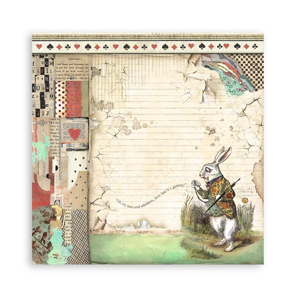 Stamperia – Blocco scrapbooking 30,5 × 30,5 cm – 10 fogli fronte-retro - Alice - immagine 7