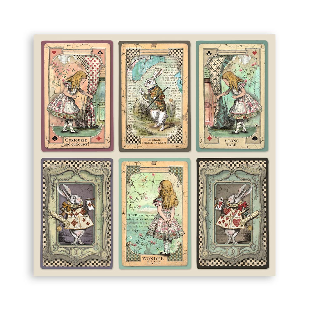 Stamperia – Blocco scrapbooking 30,5 × 30,5 cm – 10 fogli fronte-retro - Alice - immagine 10