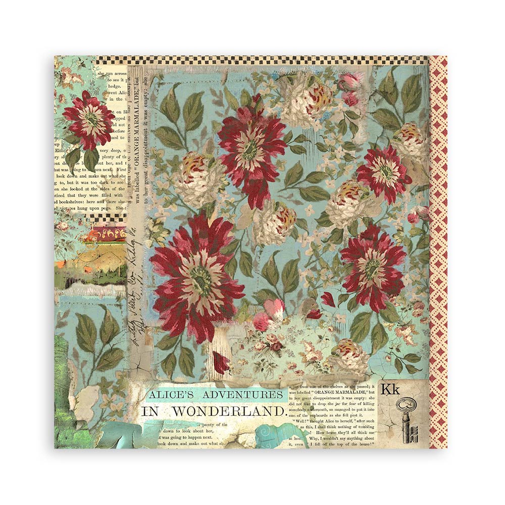Stamperia – Blocco scrapbooking 30,5 × 30,5 cm – 10 fogli fronte-retro - Alice - immagine 13