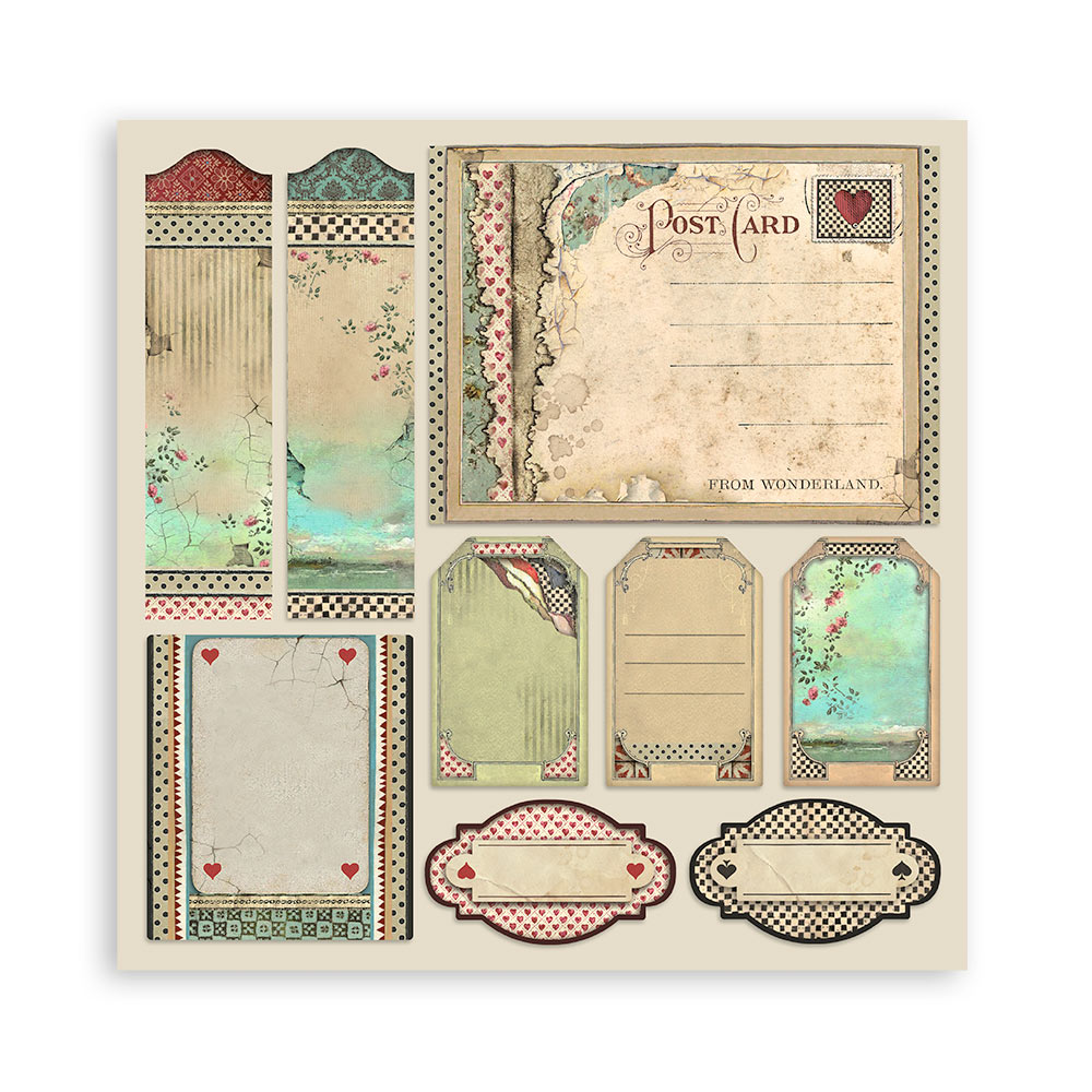 Stamperia – Blocco scrapbooking 30,5 × 30,5 cm – 10 fogli fronte-retro - Alice - immagine 17