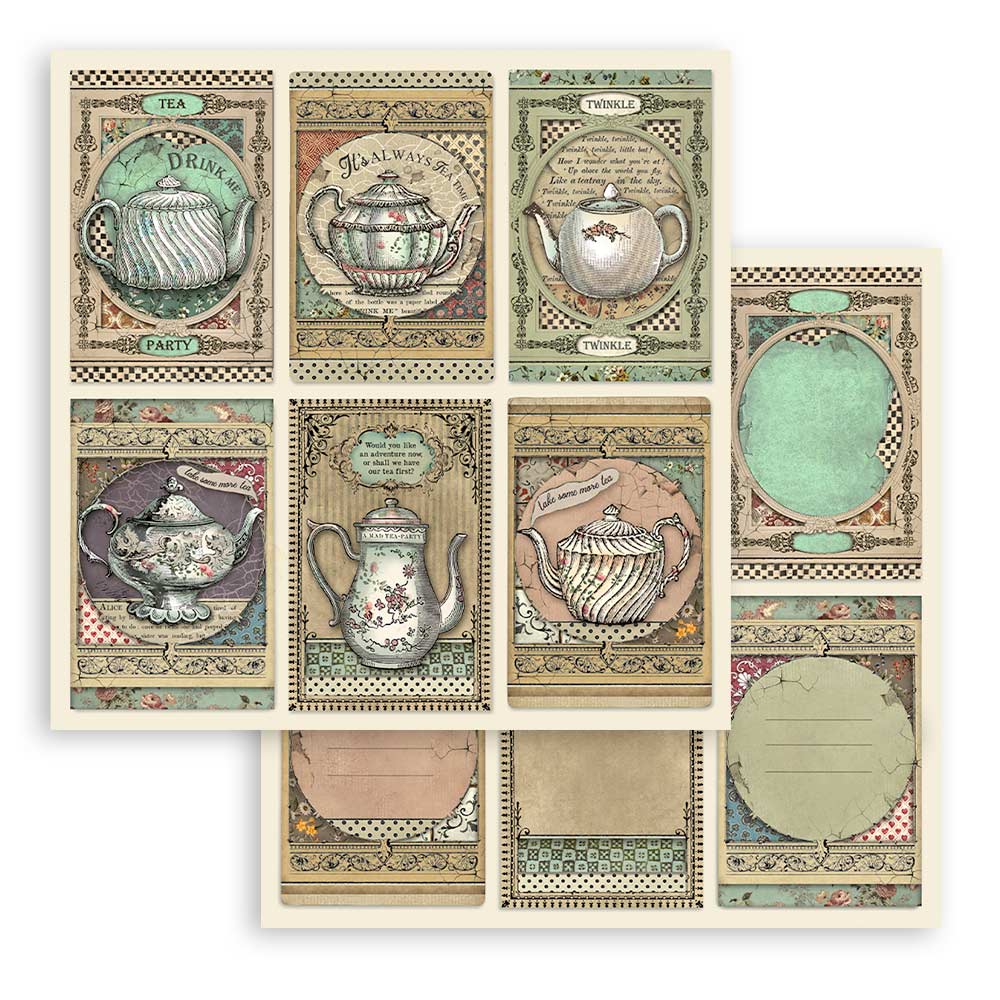 Stamperia – Blocco scrapbooking 30,5 × 30,5 cm – 10 fogli fronte-retro - Alice - immagine 21