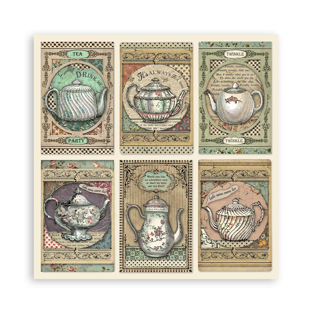 Stamperia – Blocco scrapbooking 30,5 × 30,5 cm – 10 fogli fronte-retro - Alice - immagine 22