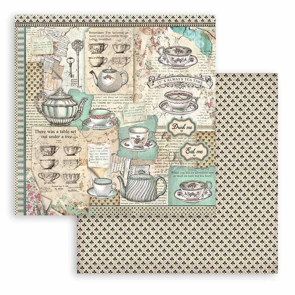 Stamperia – Blocco scrapbooking 30,5 × 30,5 cm – 10 fogli fronte-retro - Alice - immagine 24