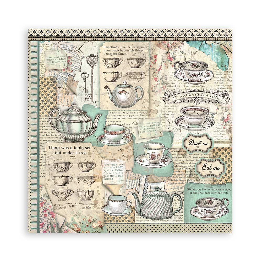 Stamperia – Blocco scrapbooking 30,5 × 30,5 cm – 10 fogli fronte-retro - Alice - immagine 25