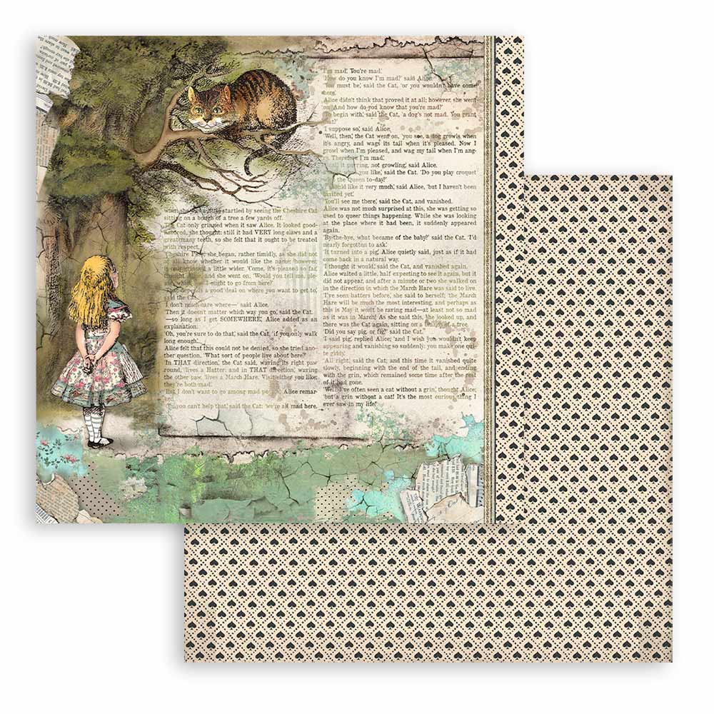 Stamperia – Blocco scrapbooking 30,5 × 30,5 cm – 10 fogli fronte-retro - Alice - immagine 27