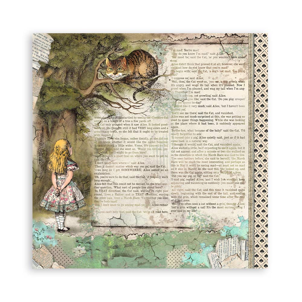 Stamperia – Blocco scrapbooking 30,5 × 30,5 cm – 10 fogli fronte-retro - Alice - immagine 28