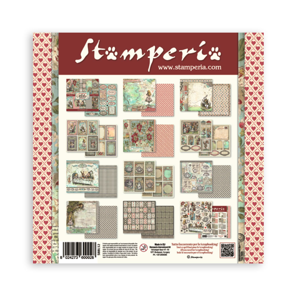 Stamperia – Blocco scrapbooking 30,5 × 30,5 cm – 10 fogli fronte-retro - Alice - immagine 34