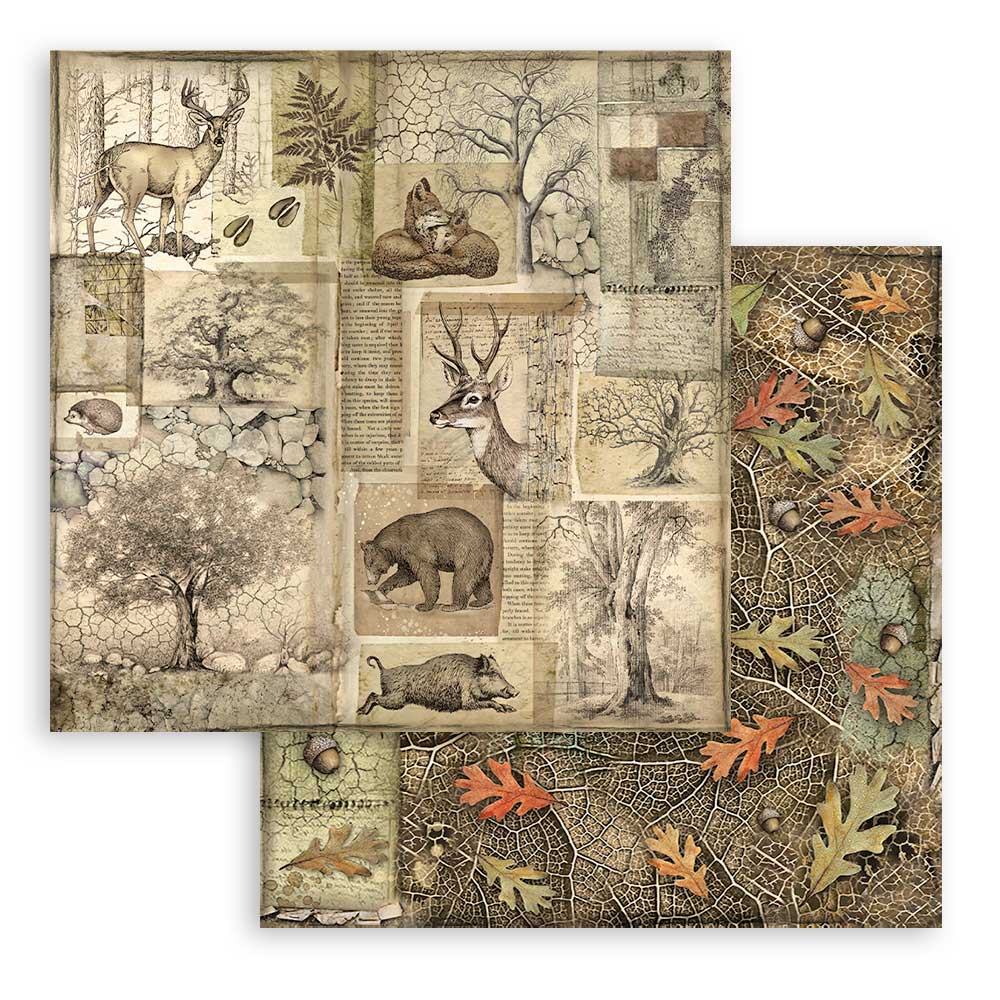 Stamperia – Blocco scrapbooking 30,5 × 30,5 cm – 10 fogli fronte-retro - Forest - immagine 21