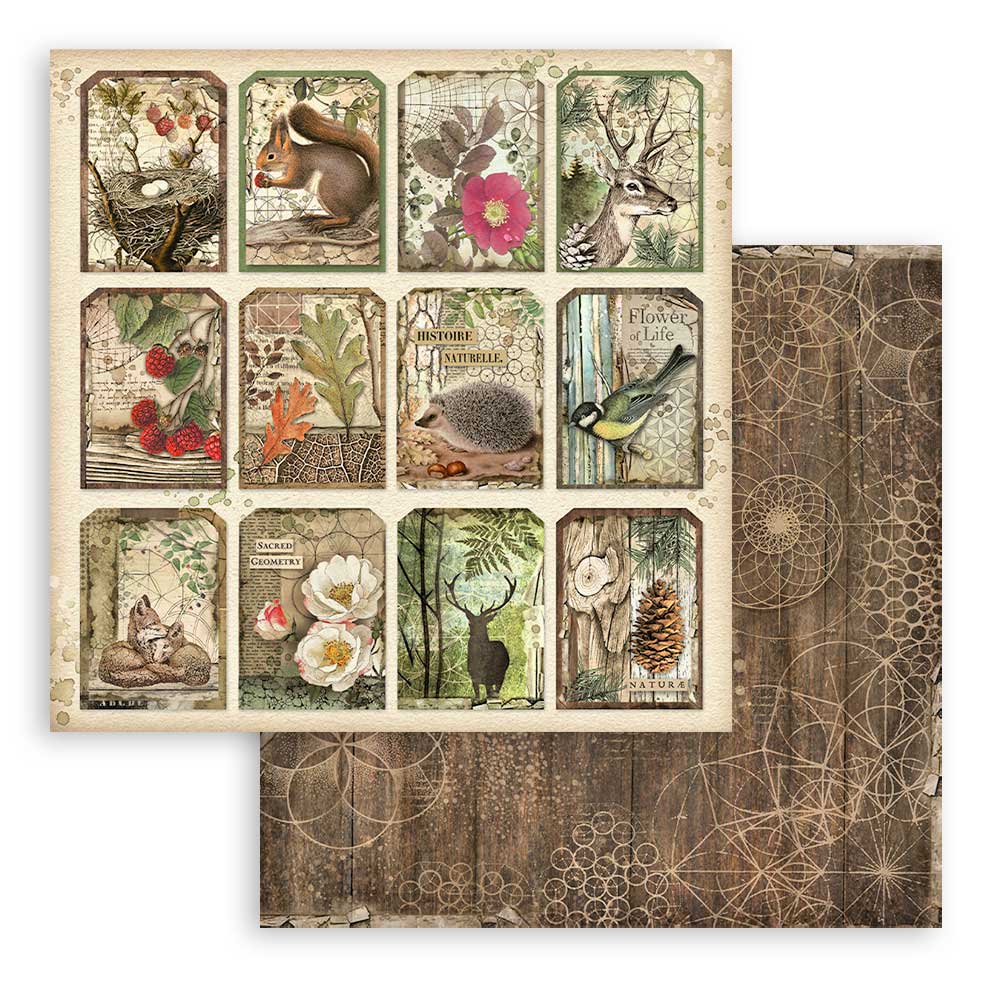 Stamperia – Blocco scrapbooking 30,5 × 30,5 cm – 10 fogli fronte-retro - Forest - immagine 27