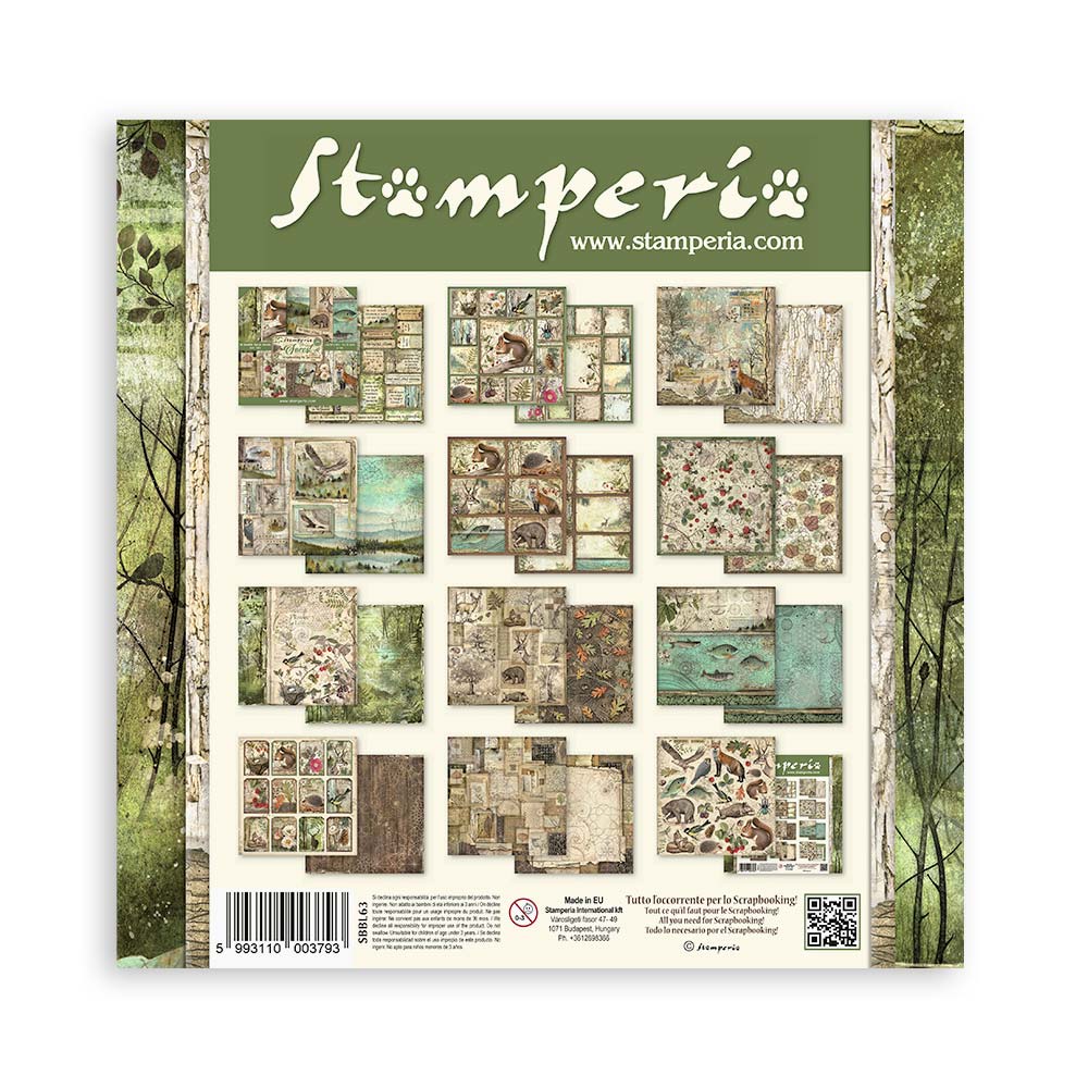 Stamperia – Blocco scrapbooking 30,5 × 30,5 cm – 10 fogli fronte-retro - Forest - immagine 34