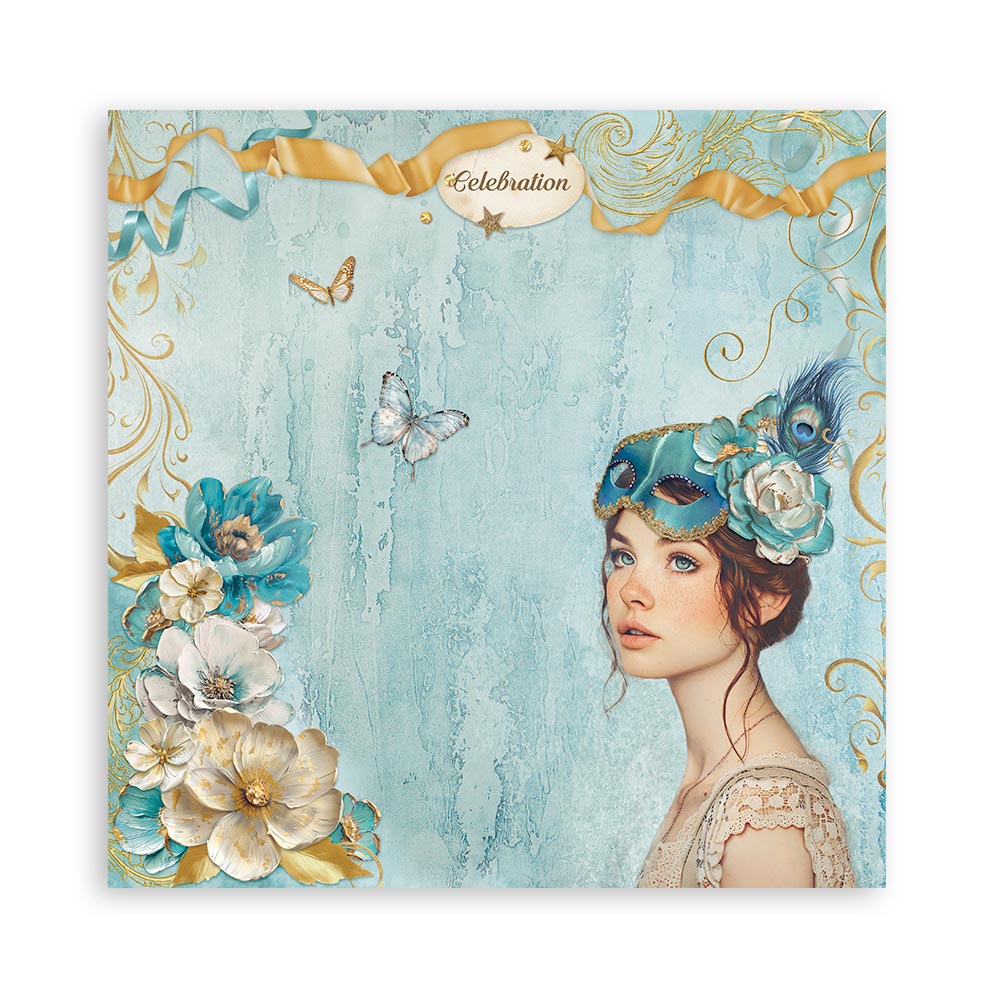 Stamperia – Blocco scrapbooking 30,5 × 30,5 cm – 22 fogli stampati su un lato - Masquerade - immagine 3
