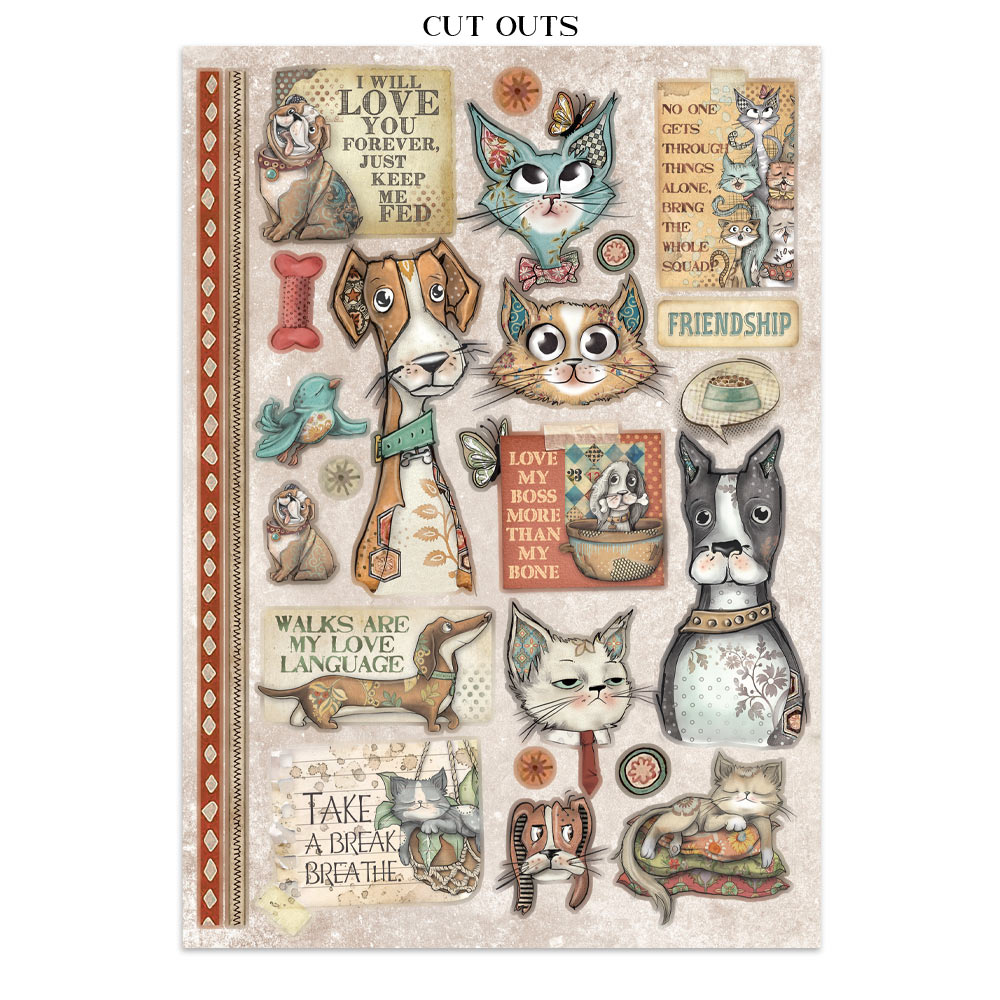 Stamperia – Junk Journal – adesivi, ritagli e sfondi - Furry Friends - immagine 11