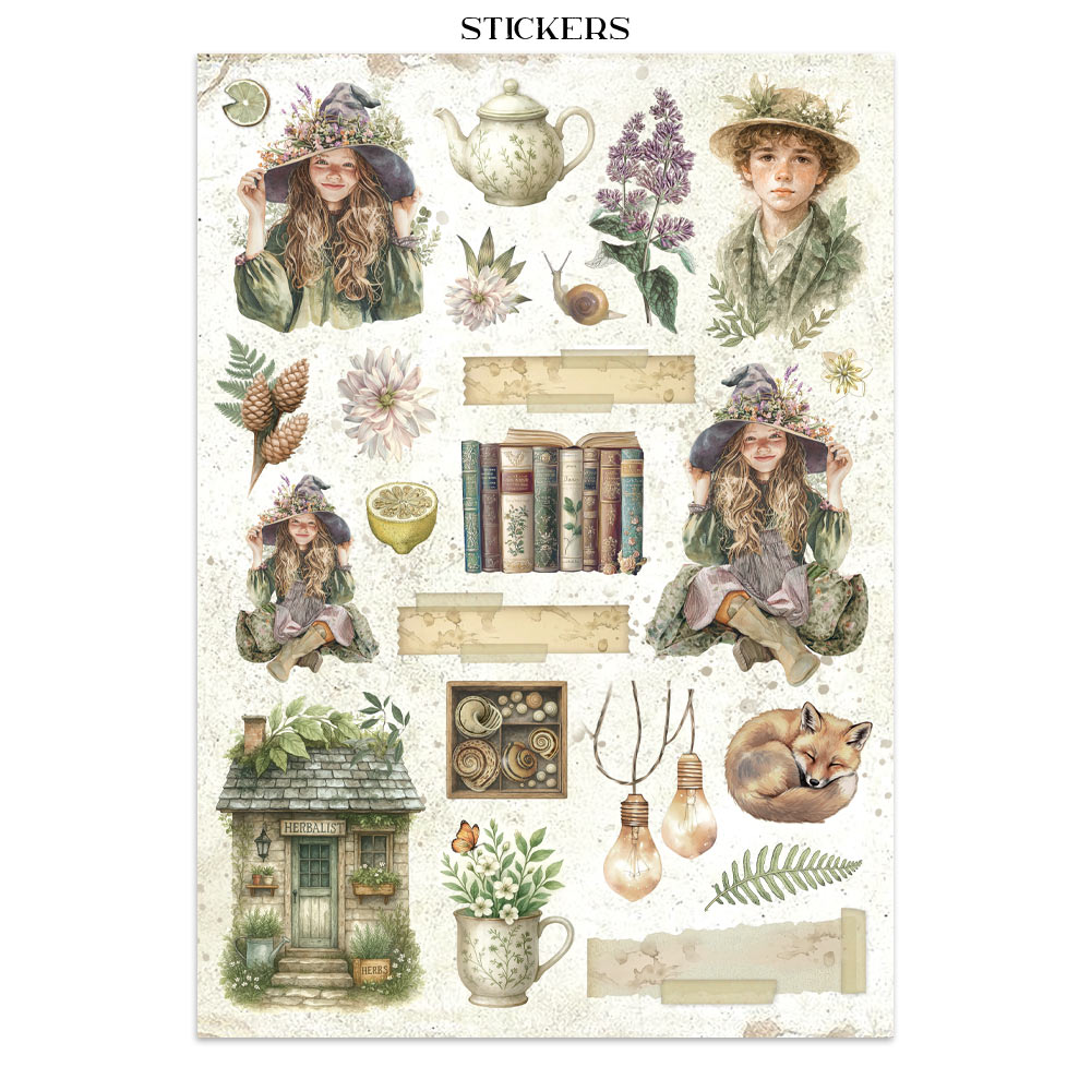 Stamperia – Junk Journal – adesivi, ritagli e sfondi - Herbarium Silvae - immagine 9