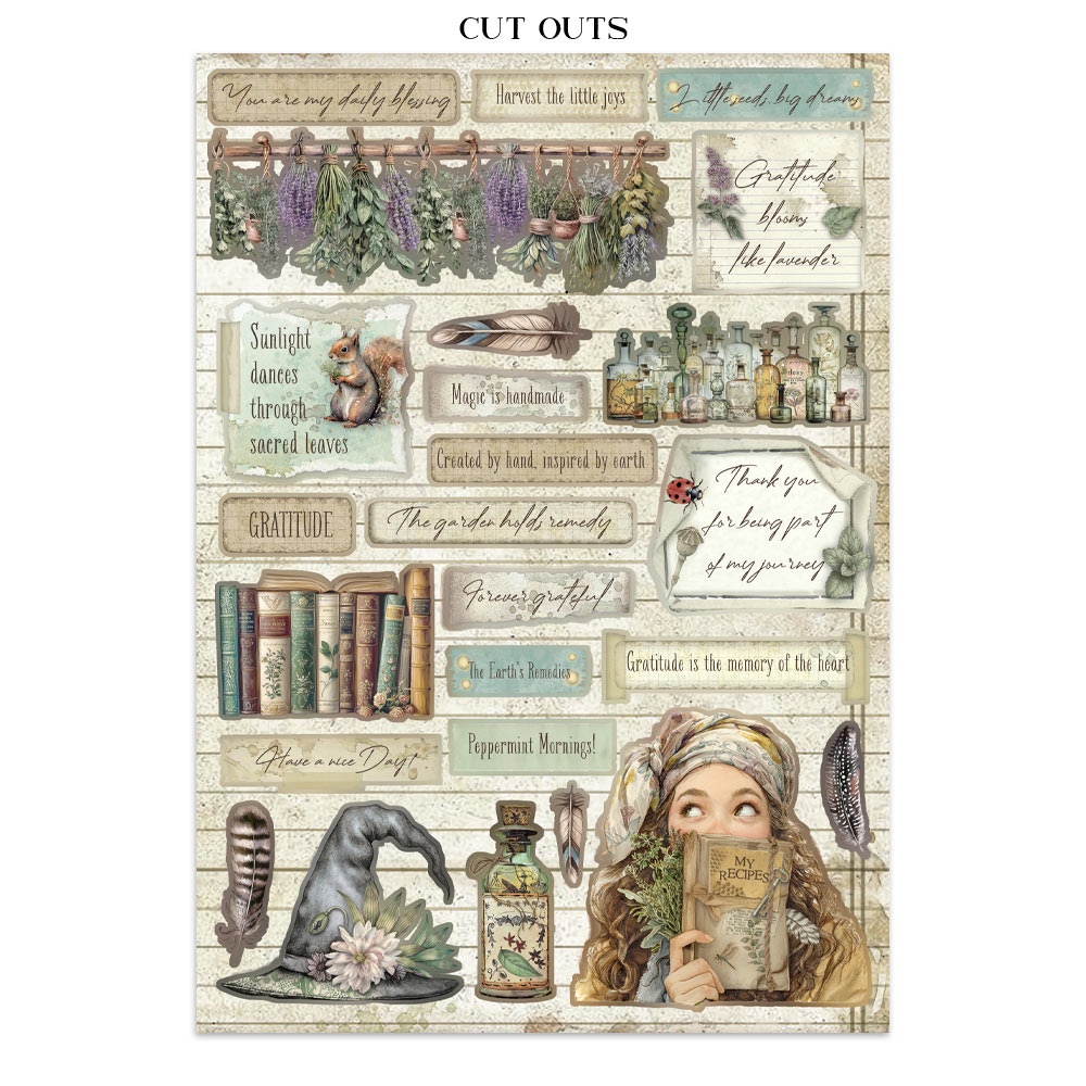 Stamperia – Junk Journal – adesivi, ritagli e sfondi - Herbarium Silvae - immagine 27
