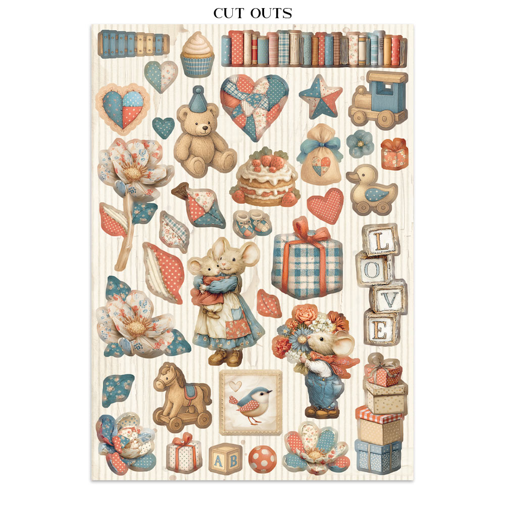 Stamperia – Junk Journal – adesivi, ritagli e sfondi - Family - immagine 12
