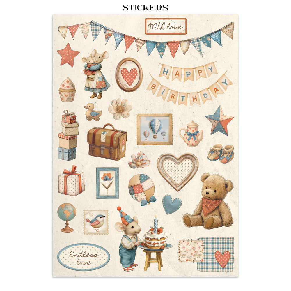 Stamperia – Junk Journal – adesivi, ritagli e sfondi - Family - immagine 20