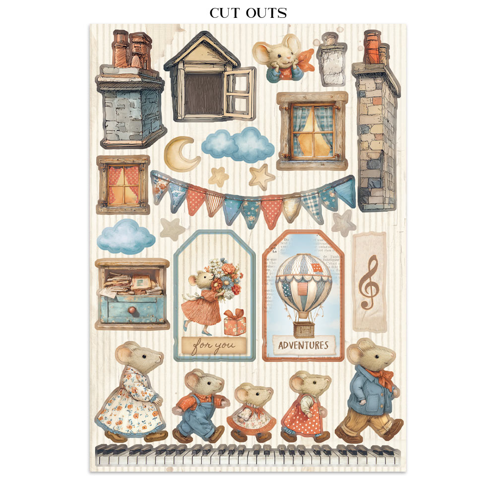 Stamperia – Junk Journal – adesivi, ritagli e sfondi - Family - immagine 28