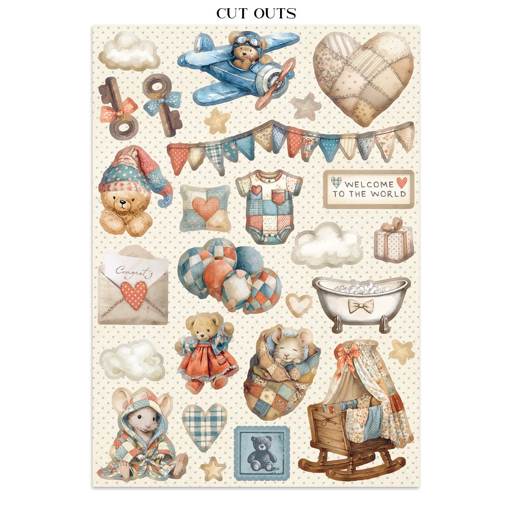 Stamperia – Junk Journal – adesivi, ritagli e sfondi - Baby - immagine 11