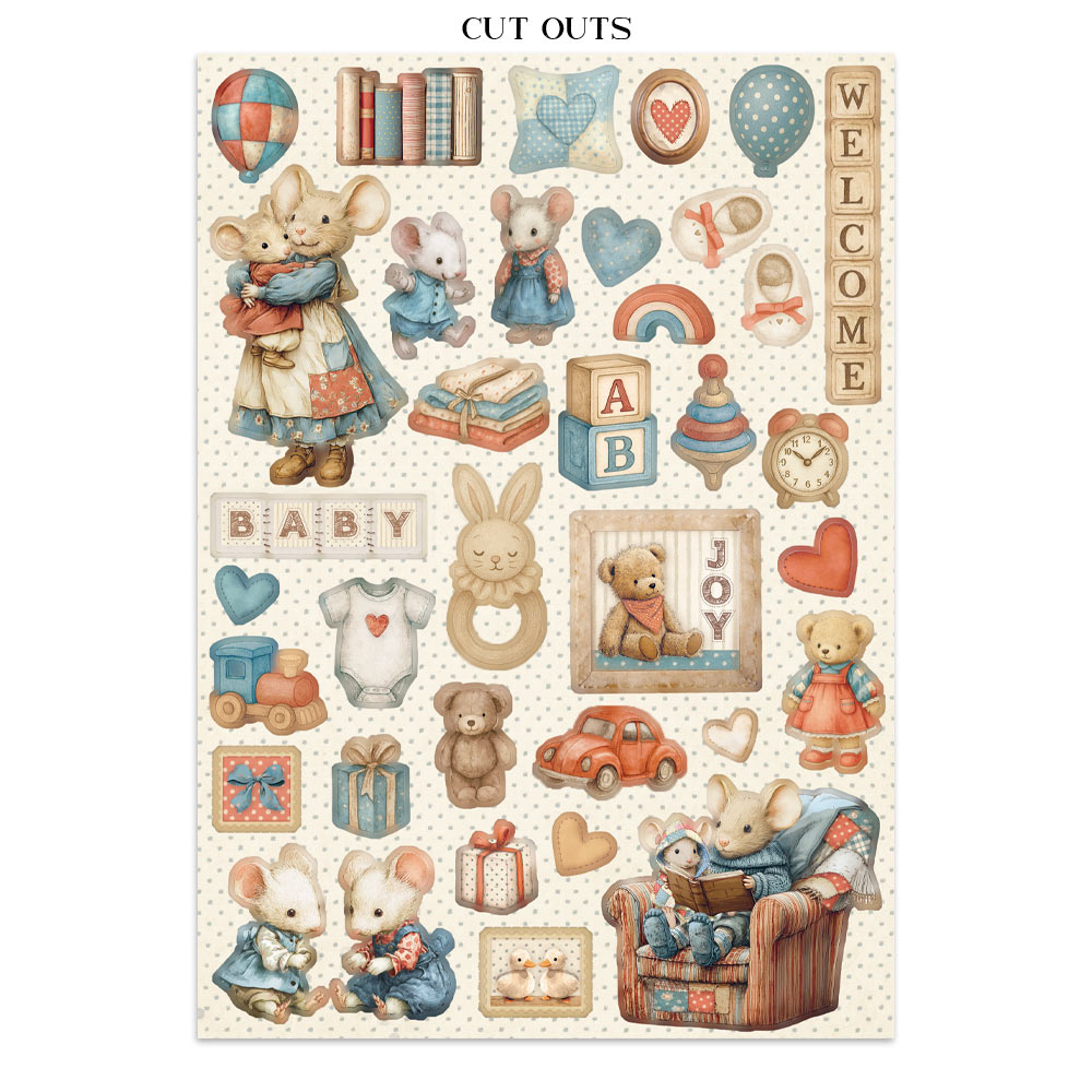 Stamperia – Junk Journal – adesivi, ritagli e sfondi - Baby - immagine 12