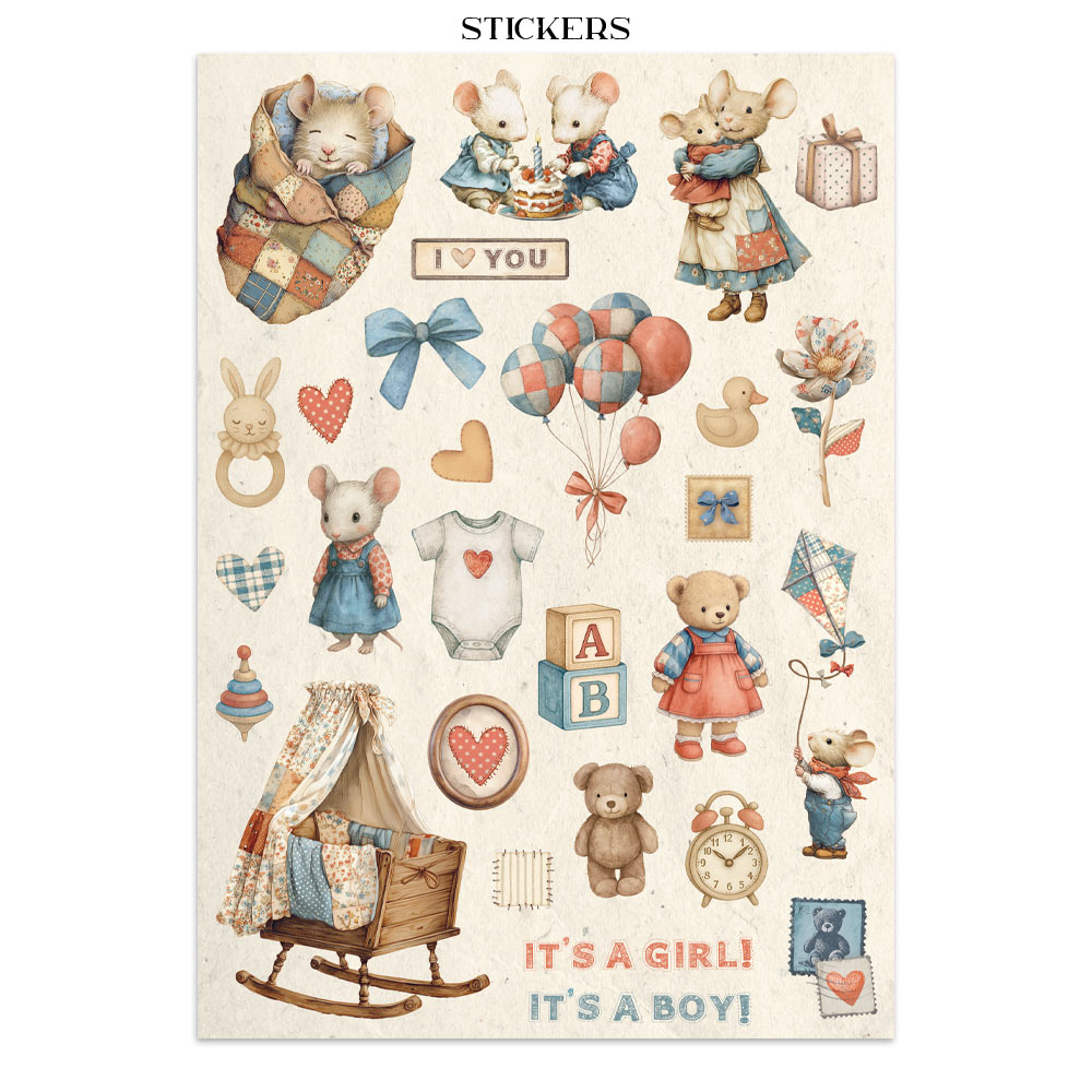 Stamperia – Junk Journal – adesivi, ritagli e sfondi - Baby - immagine 19