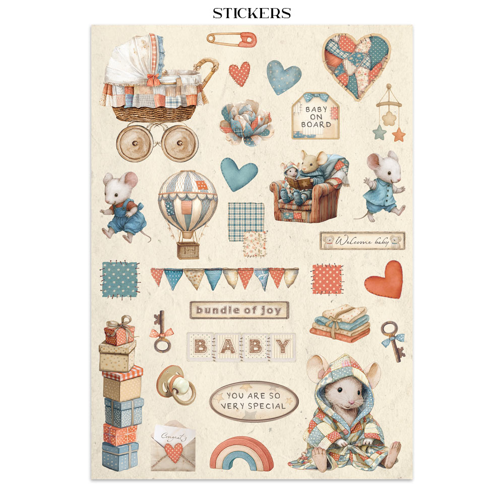 Stamperia – Junk Journal – adesivi, ritagli e sfondi - Baby - immagine 20